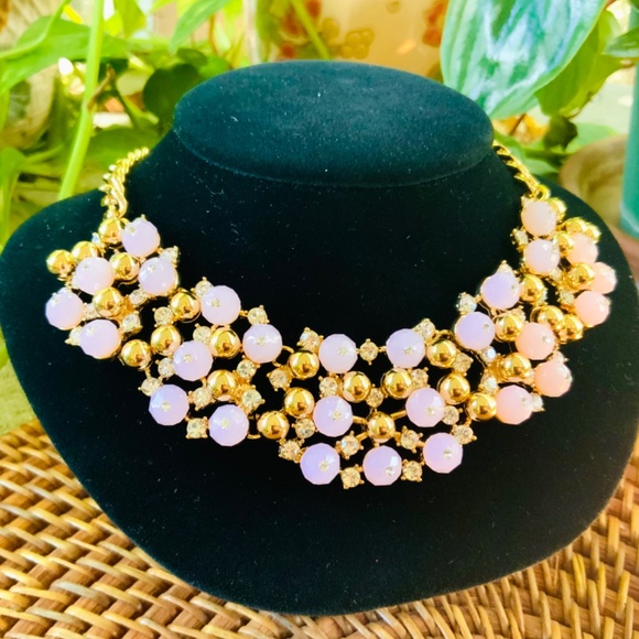 Lilly Pulitzer NWT “Pop The Bubbly”  PINK CRYSTAL CLUSTER NECKLACE/EARRINGS SET - Picture 16 of 16